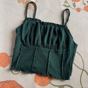 green crop bandeau top